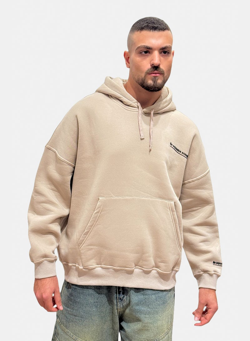 OWL UNISEX HOODIE BASIC Beige - Image 1